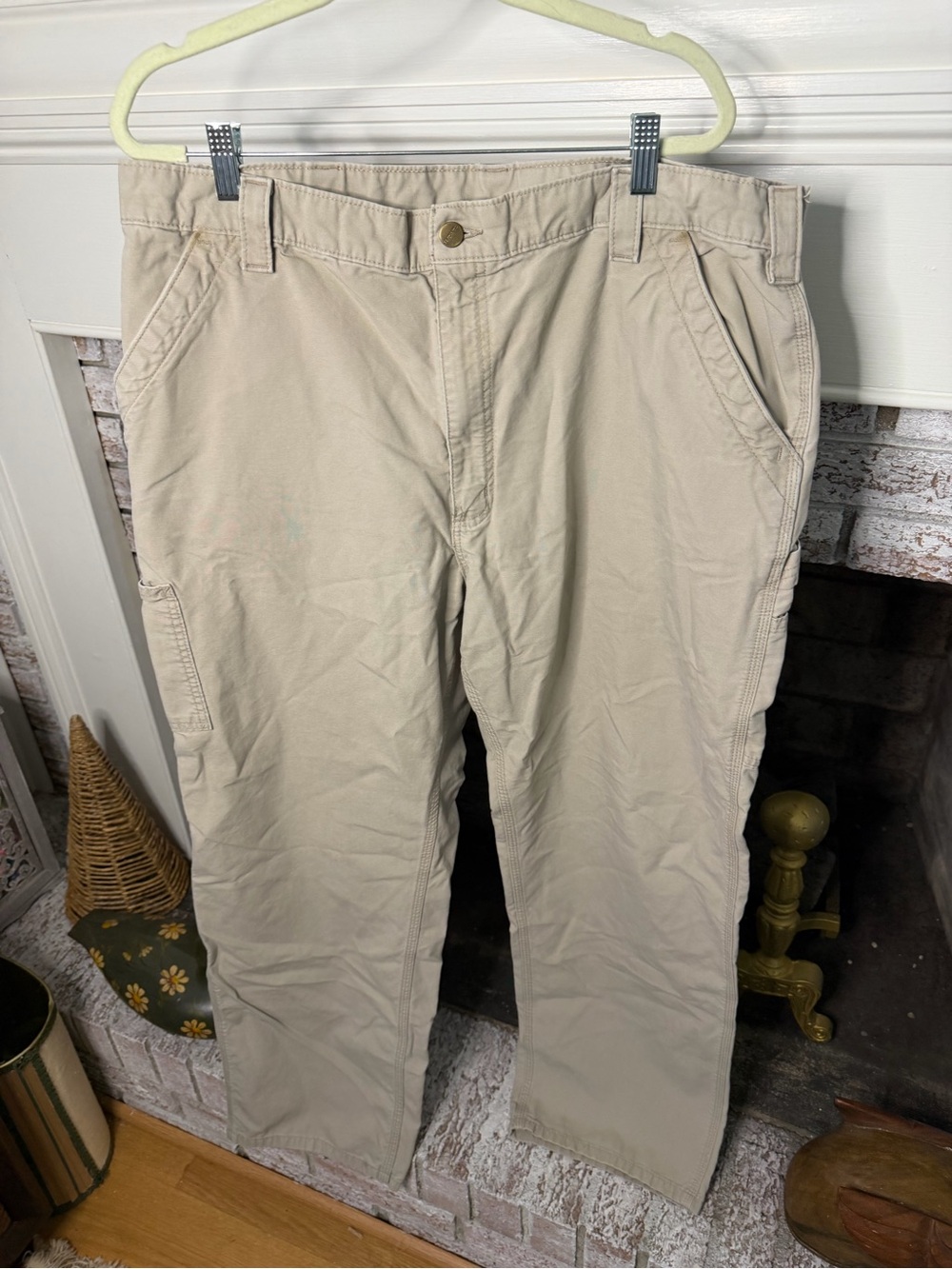 Carhartt Men's Tan Cargo Work Pants Loose Original Fit 40 x 34